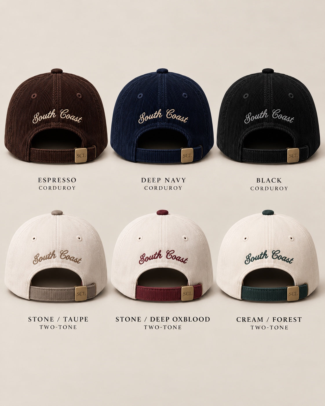 Espresso corduroy cap, back pre-production view